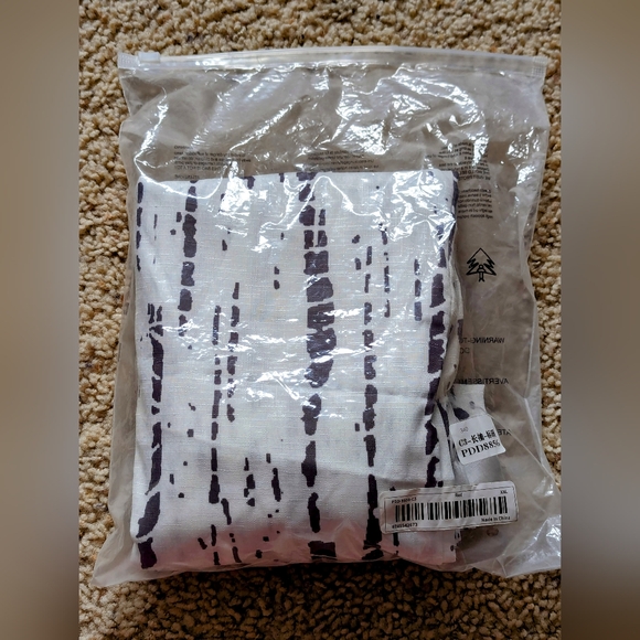 NWOT Women's XL Pants, White W/Dark Grey Pattern, Elastic Waist, Angled Pockets - Picture 9 of 9